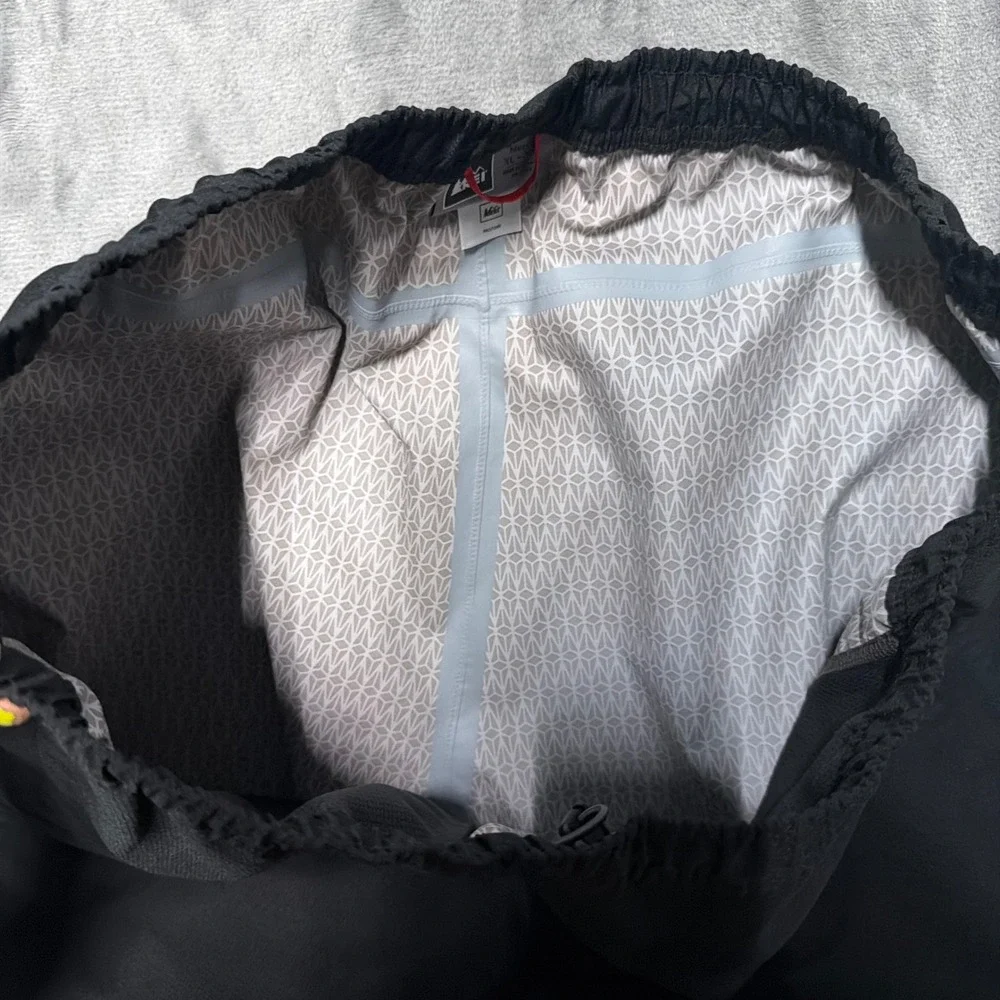 REI‎ E1 Elements Rain Pants Mens XL 30L Black Waterproof Hiking Outdoor Trail